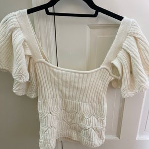 White Knit Top
